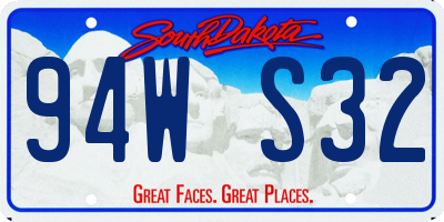 SD license plate 94WS32