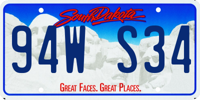 SD license plate 94WS34