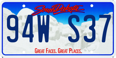 SD license plate 94WS37