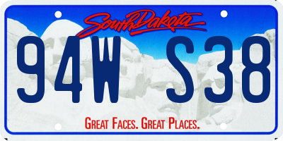 SD license plate 94WS38