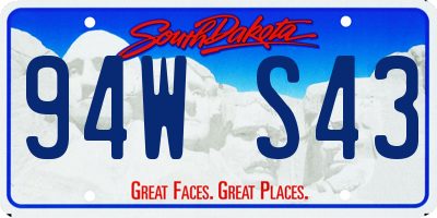 SD license plate 94WS43