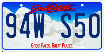 SD license plate 94WS50