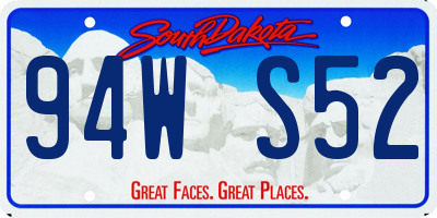 SD license plate 94WS52