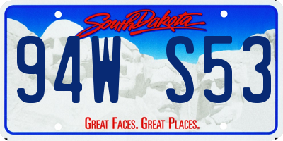 SD license plate 94WS53