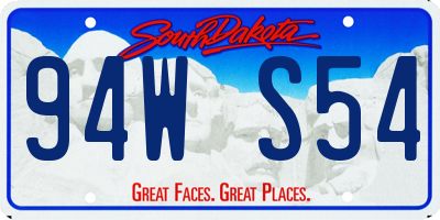 SD license plate 94WS54