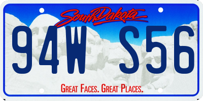 SD license plate 94WS56