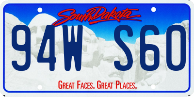 SD license plate 94WS60
