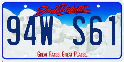 SD license plate 94WS61