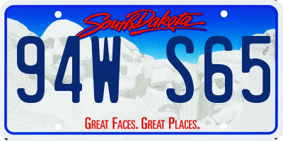 SD license plate 94WS65