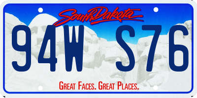 SD license plate 94WS76