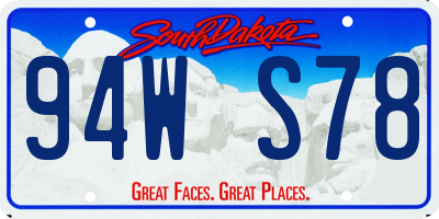 SD license plate 94WS78