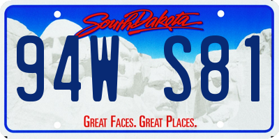 SD license plate 94WS81