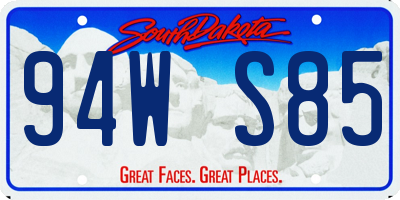 SD license plate 94WS85