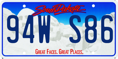 SD license plate 94WS86