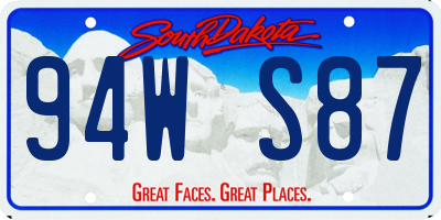 SD license plate 94WS87