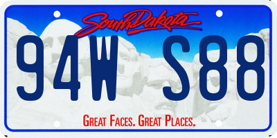 SD license plate 94WS88
