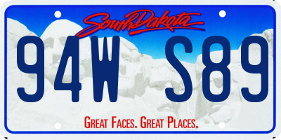 SD license plate 94WS89