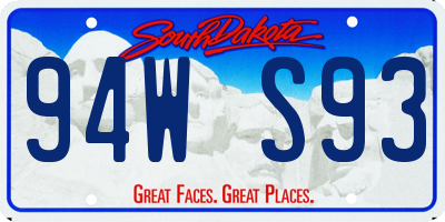 SD license plate 94WS93