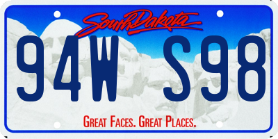 SD license plate 94WS98