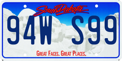 SD license plate 94WS99