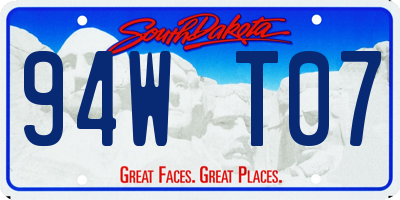 SD license plate 94WT07