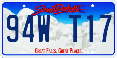 SD license plate 94WT17