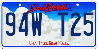 SD license plate 94WT25