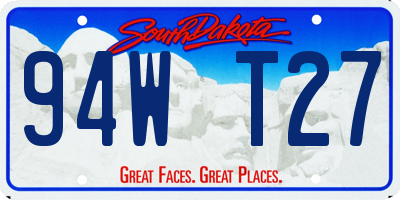 SD license plate 94WT27