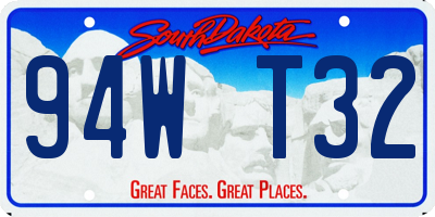 SD license plate 94WT32