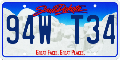 SD license plate 94WT34