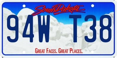 SD license plate 94WT38