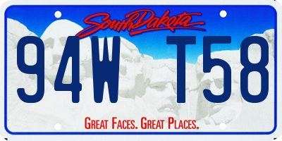 SD license plate 94WT58