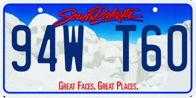 SD license plate 94WT60