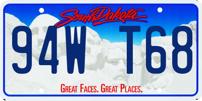 SD license plate 94WT68