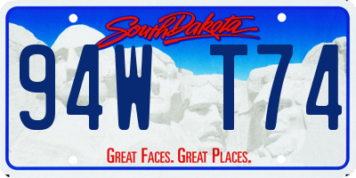 SD license plate 94WT74