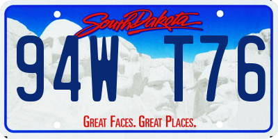 SD license plate 94WT76