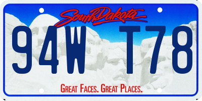 SD license plate 94WT78