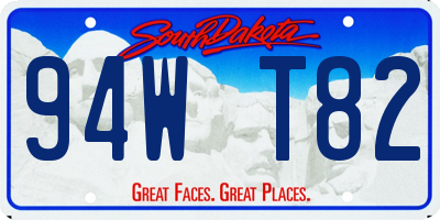 SD license plate 94WT82