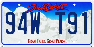 SD license plate 94WT91