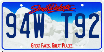 SD license plate 94WT92