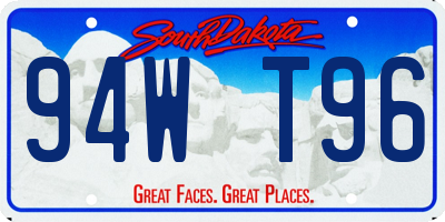 SD license plate 94WT96