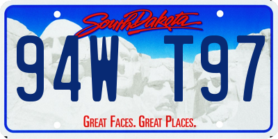 SD license plate 94WT97