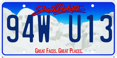 SD license plate 94WU13