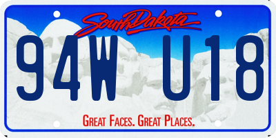 SD license plate 94WU18