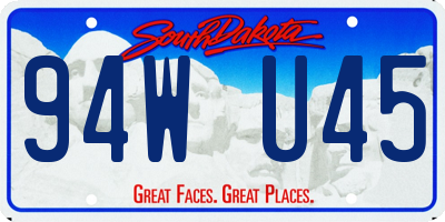 SD license plate 94WU45