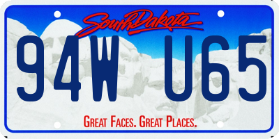 SD license plate 94WU65