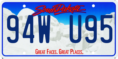 SD license plate 94WU95