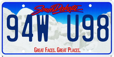 SD license plate 94WU98