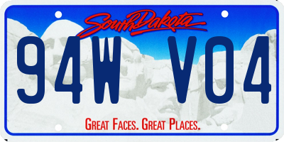 SD license plate 94WV04