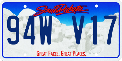 SD license plate 94WV17